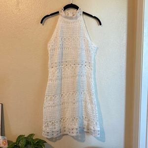 White lace halter dress